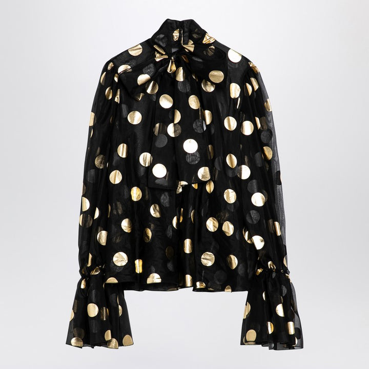 Dolce & Gabbana Silk organza lamé polka dot blouse
