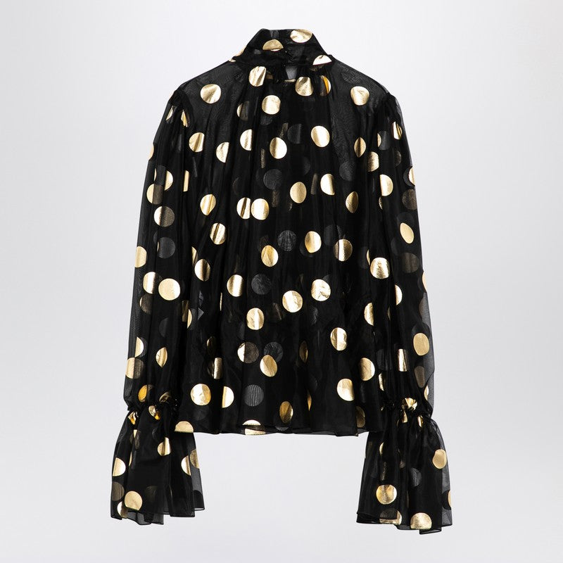 Dolce & Gabbana Silk organza lamé polka dot blouse