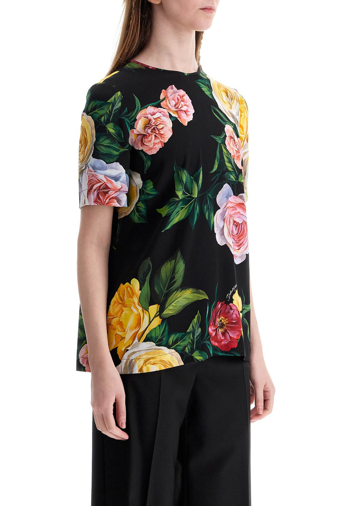 Dolce & Gabbana silk floral t-shirt