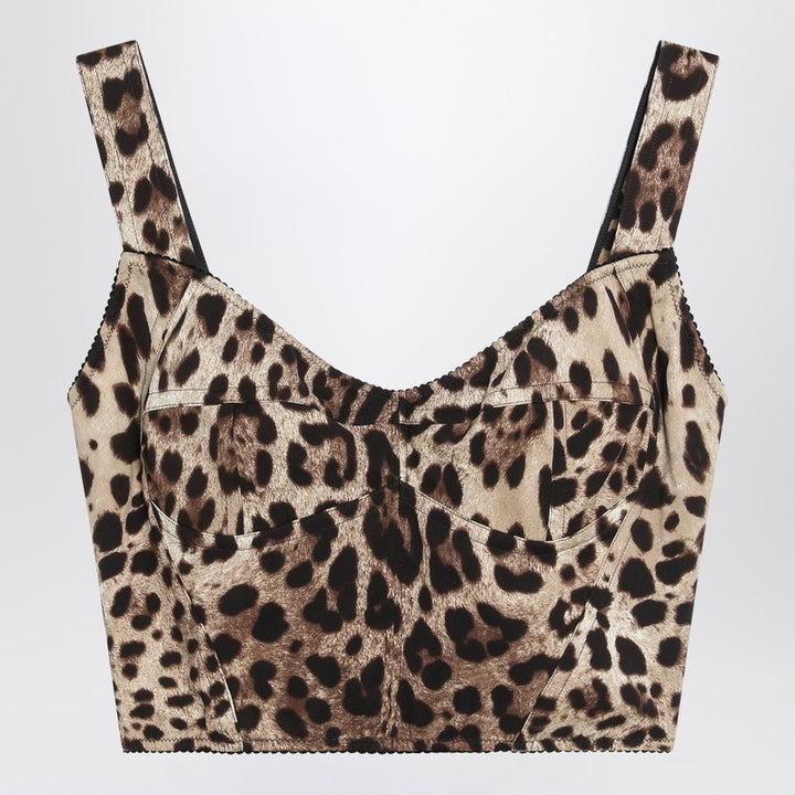 Dolce & Gabbana leopard print Charmeuse bustier