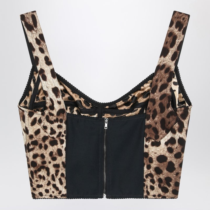 Dolce & Gabbana leopard print Charmeuse bustier