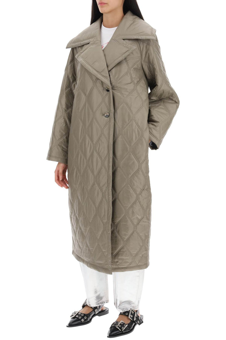 Ganni quilted oversized coat