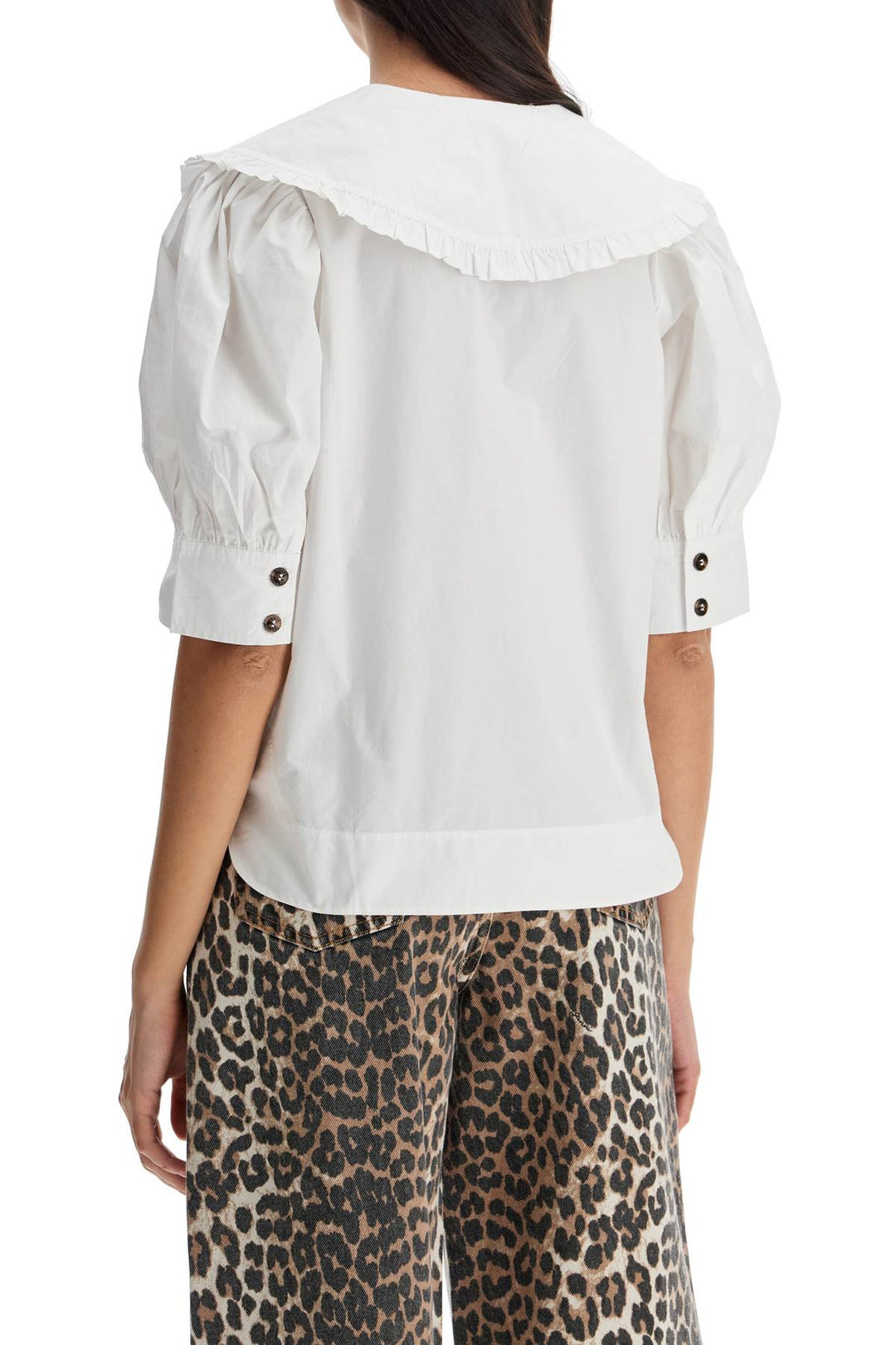 Ganni blouse with exaggerated collar