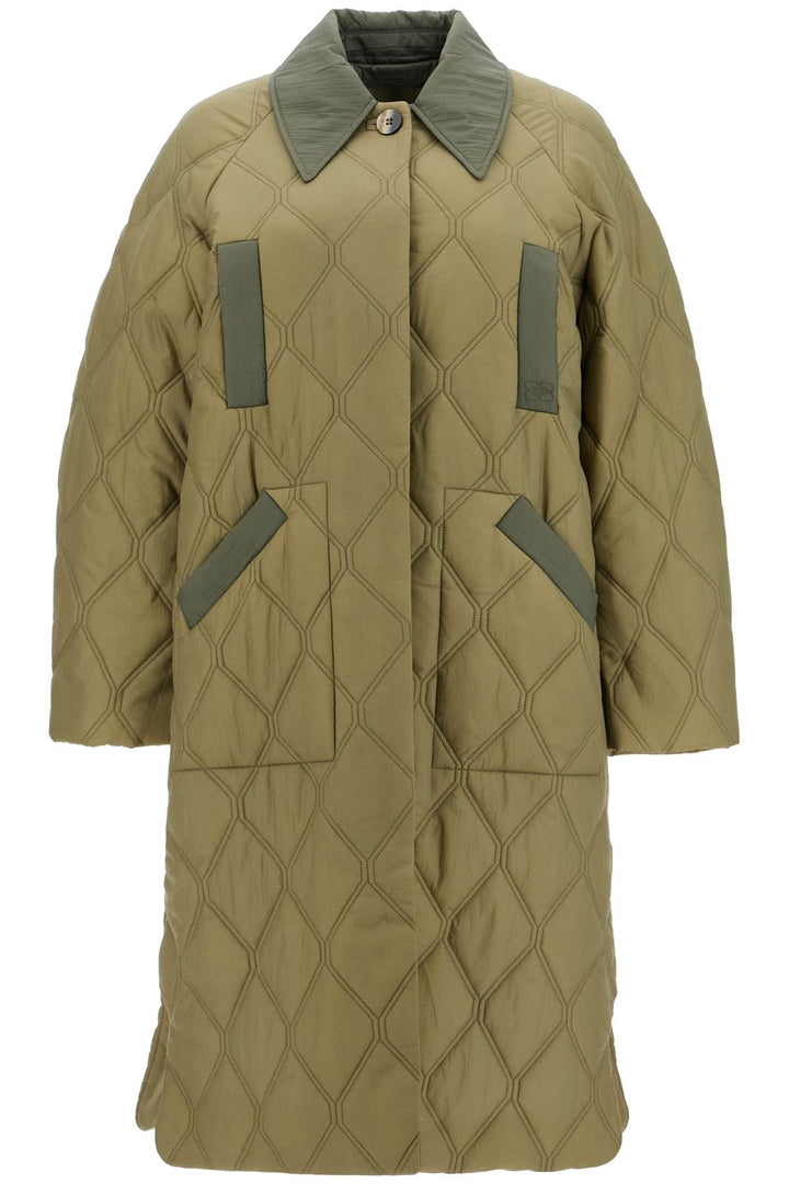 Ganni long quilted padded coat