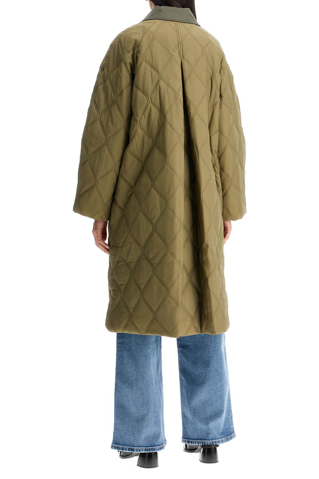 Ganni long quilted padded coat