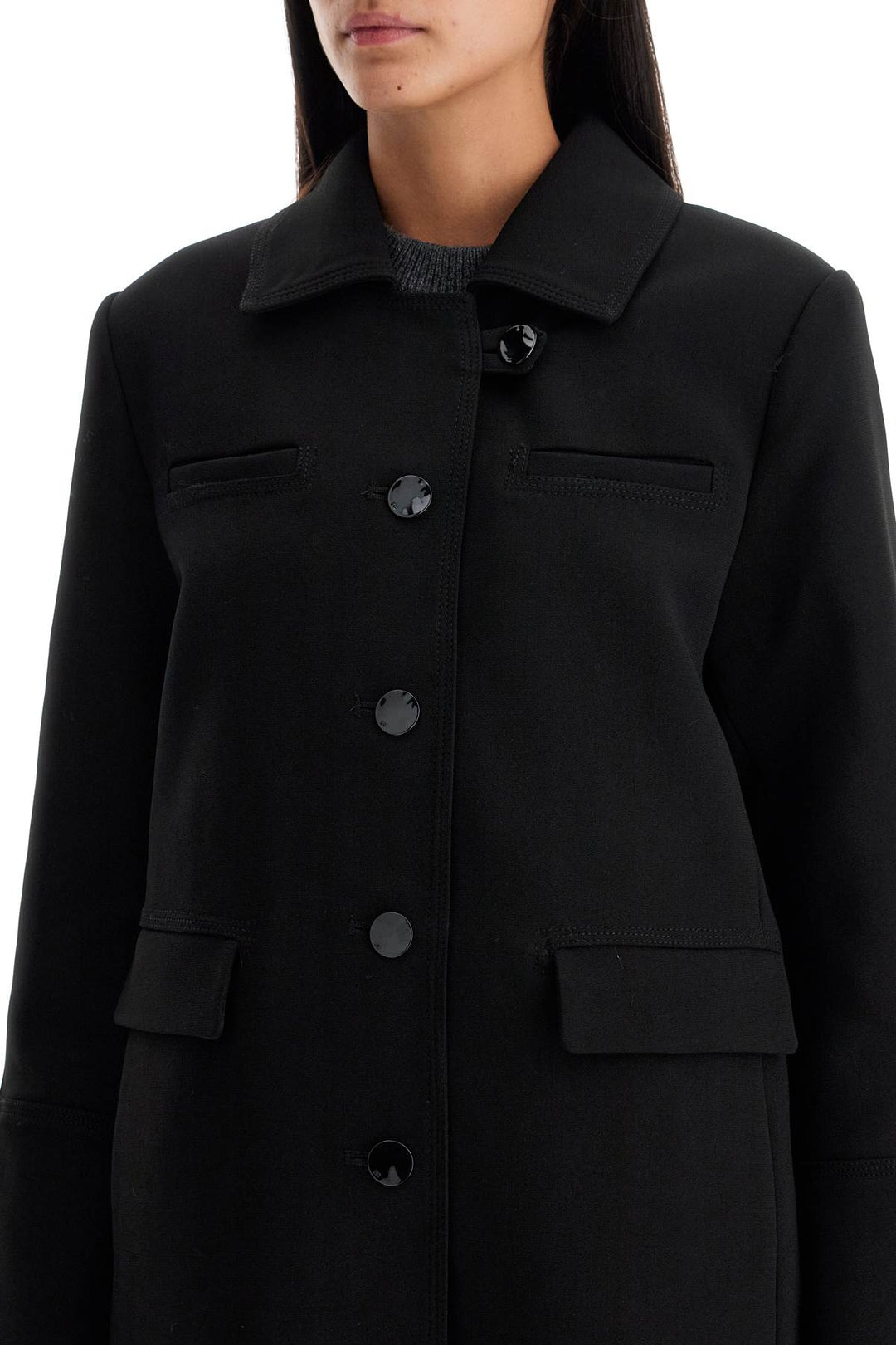 Ganni long single-breasted coat