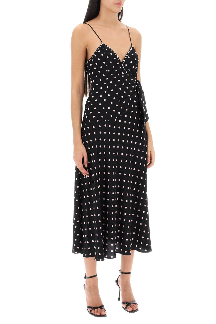 Alessandra Rich polka dot slip dress with studs and rhinestones