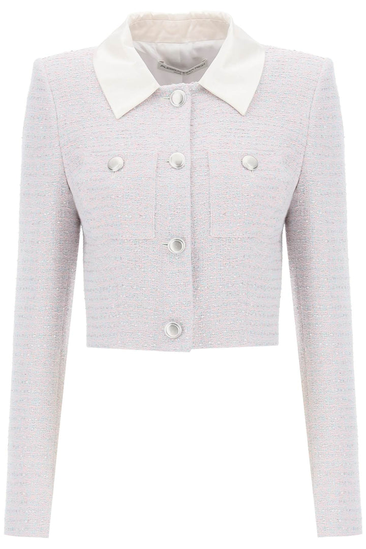 Alessandra Rich cropped jacket in tweed boucle