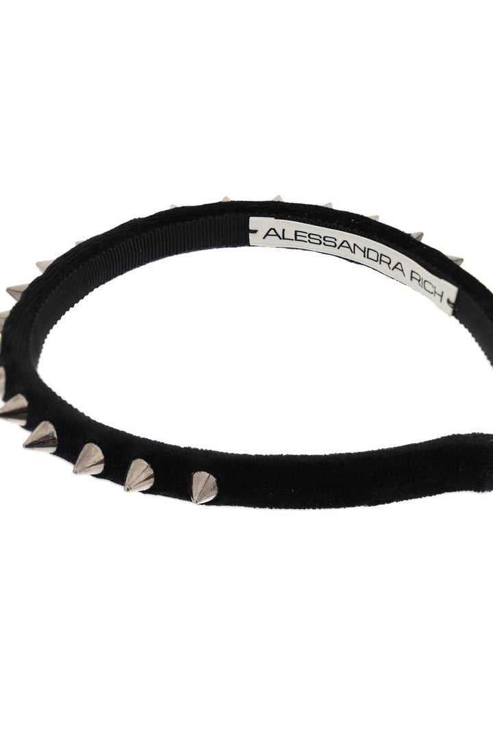 Alessandra Rich velvet headband with spike