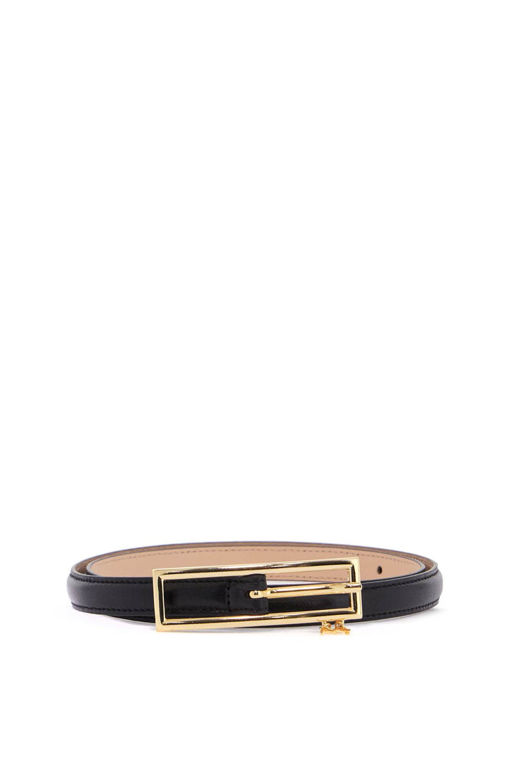 Alessandra Rich slim leather belt with logo charm