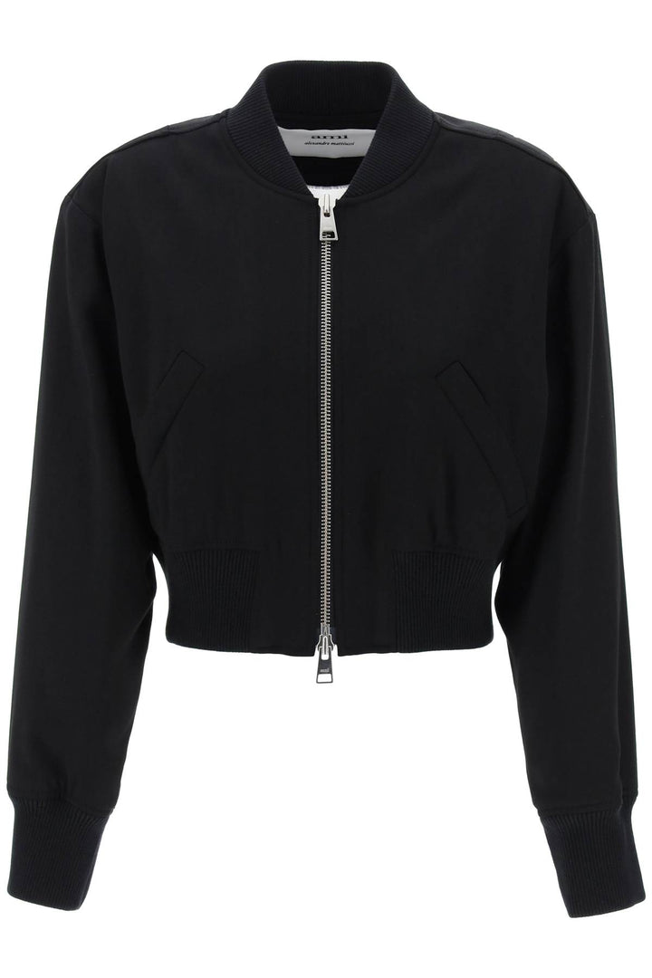 Ami Alexandre Matiussi cropped twill bomber jacket