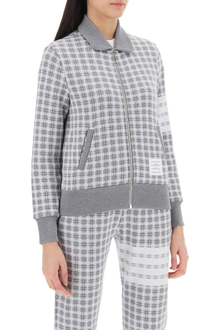 Thom Browne 4-bar sweatshirt in check knit