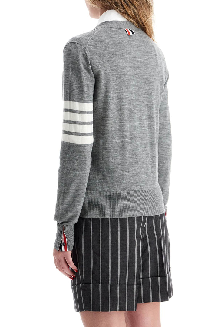 Thom Browne 4-bar wool melange cardigan