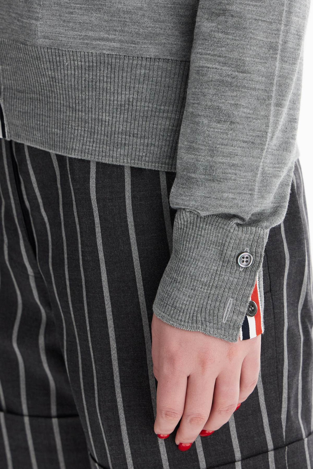 Thom Browne 4-bar wool melange cardigan