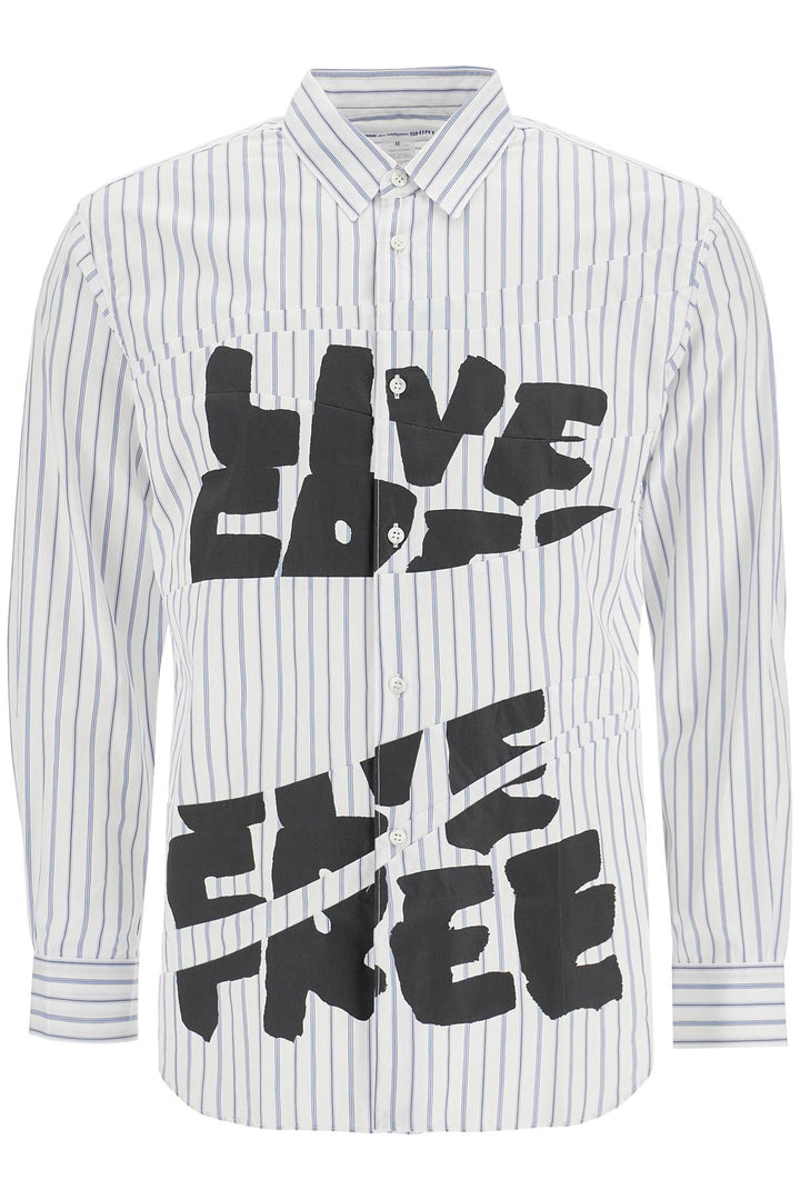 Comme Des Garcons Shirt live free printed shirt