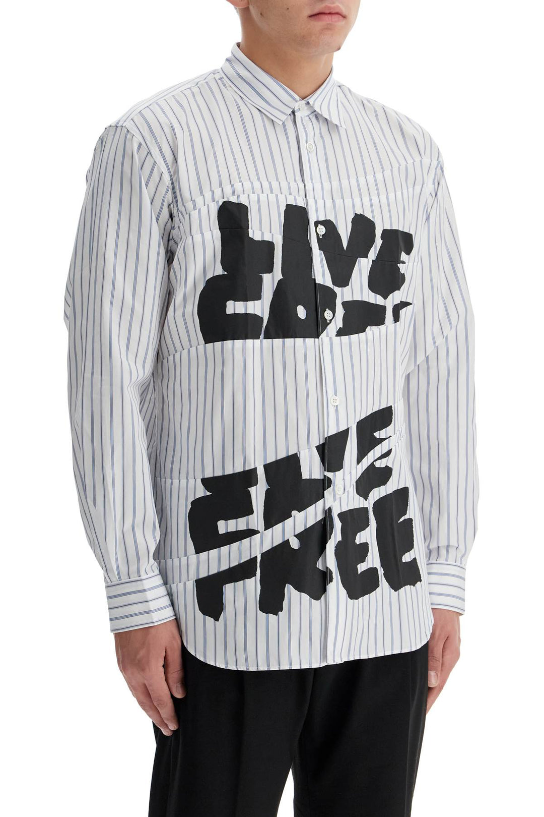 Comme Des Garcons Shirt live free printed shirt