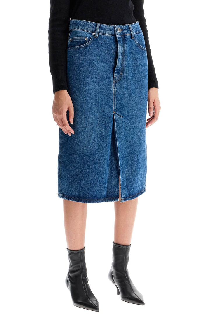 Ami Alexandre Matiussi denim midi skirt