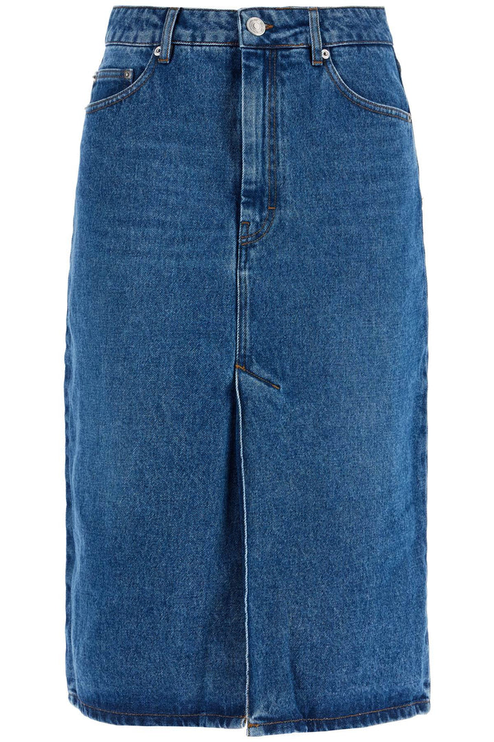 Ami Alexandre Matiussi denim midi skirt