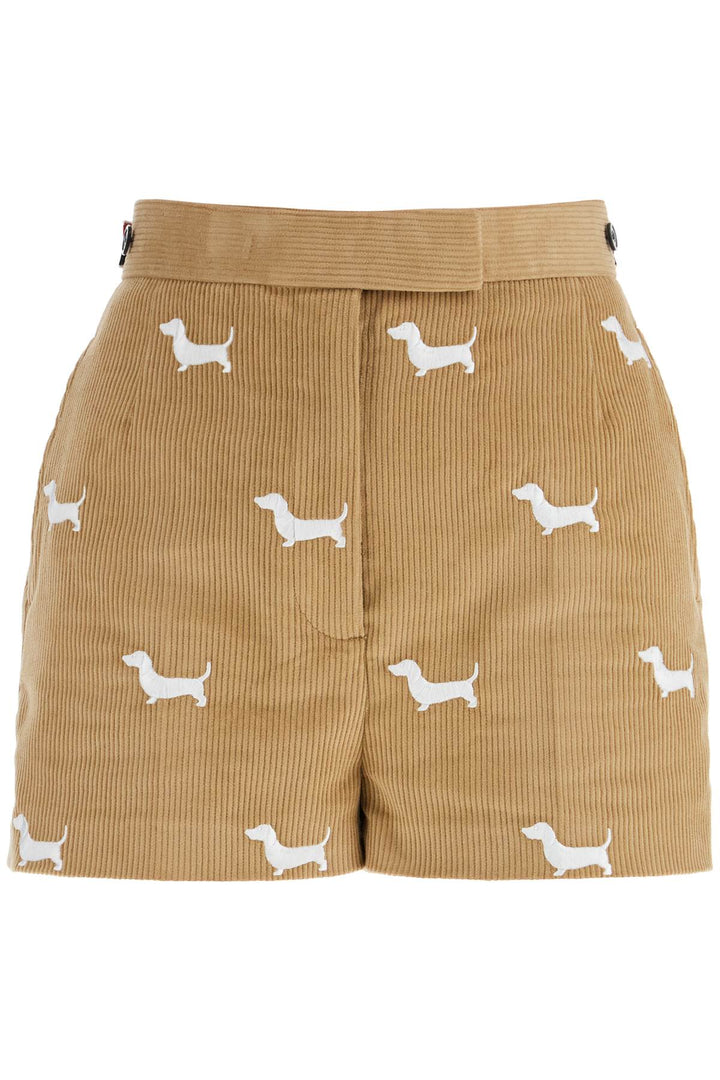 Thom Browne shorts with white dog pattern