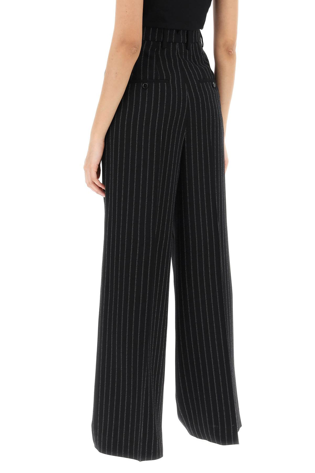 Ami Alexandre Matiussi wide-legged pinstripe trousers