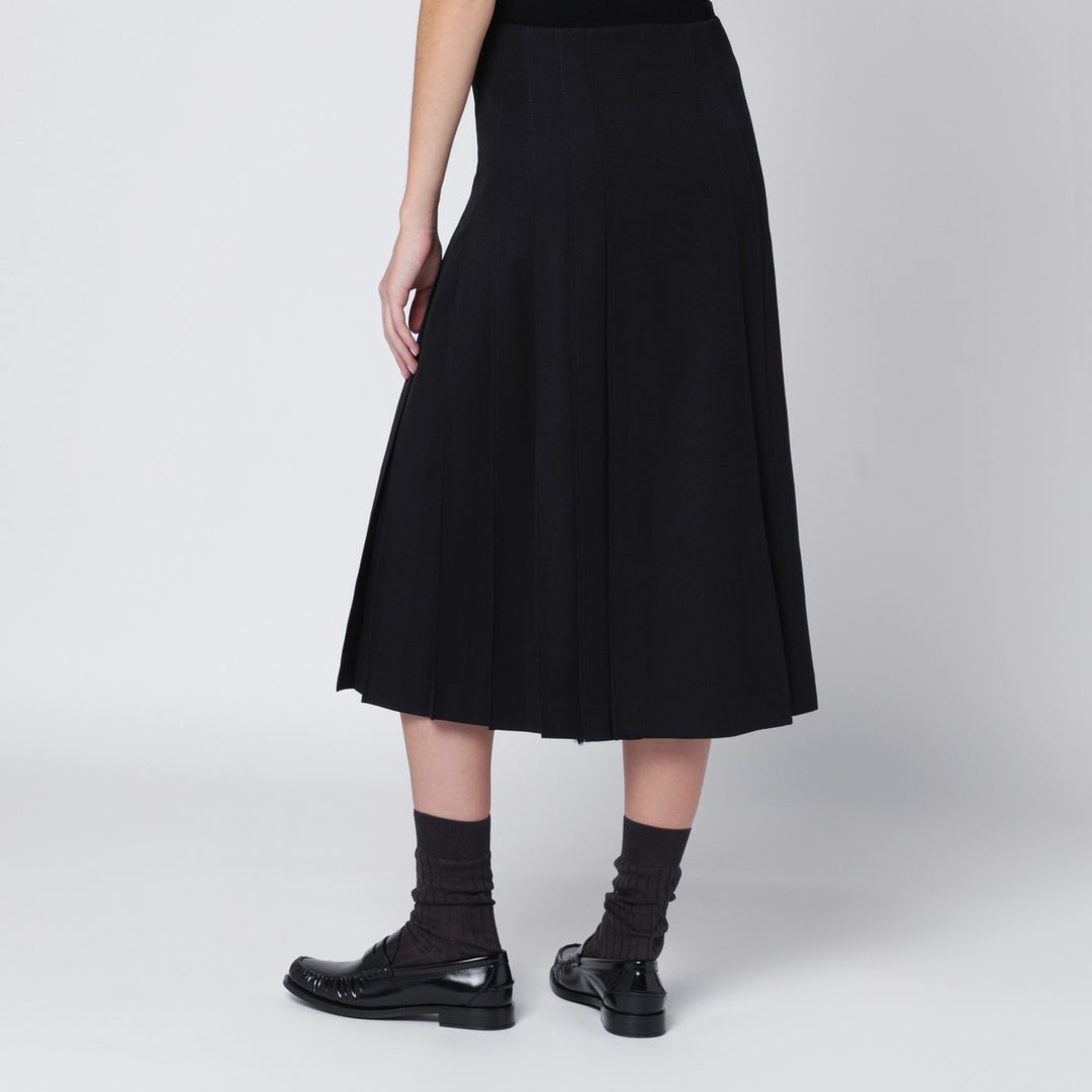 Durazzi Milano Black virgin wool wrap skirt