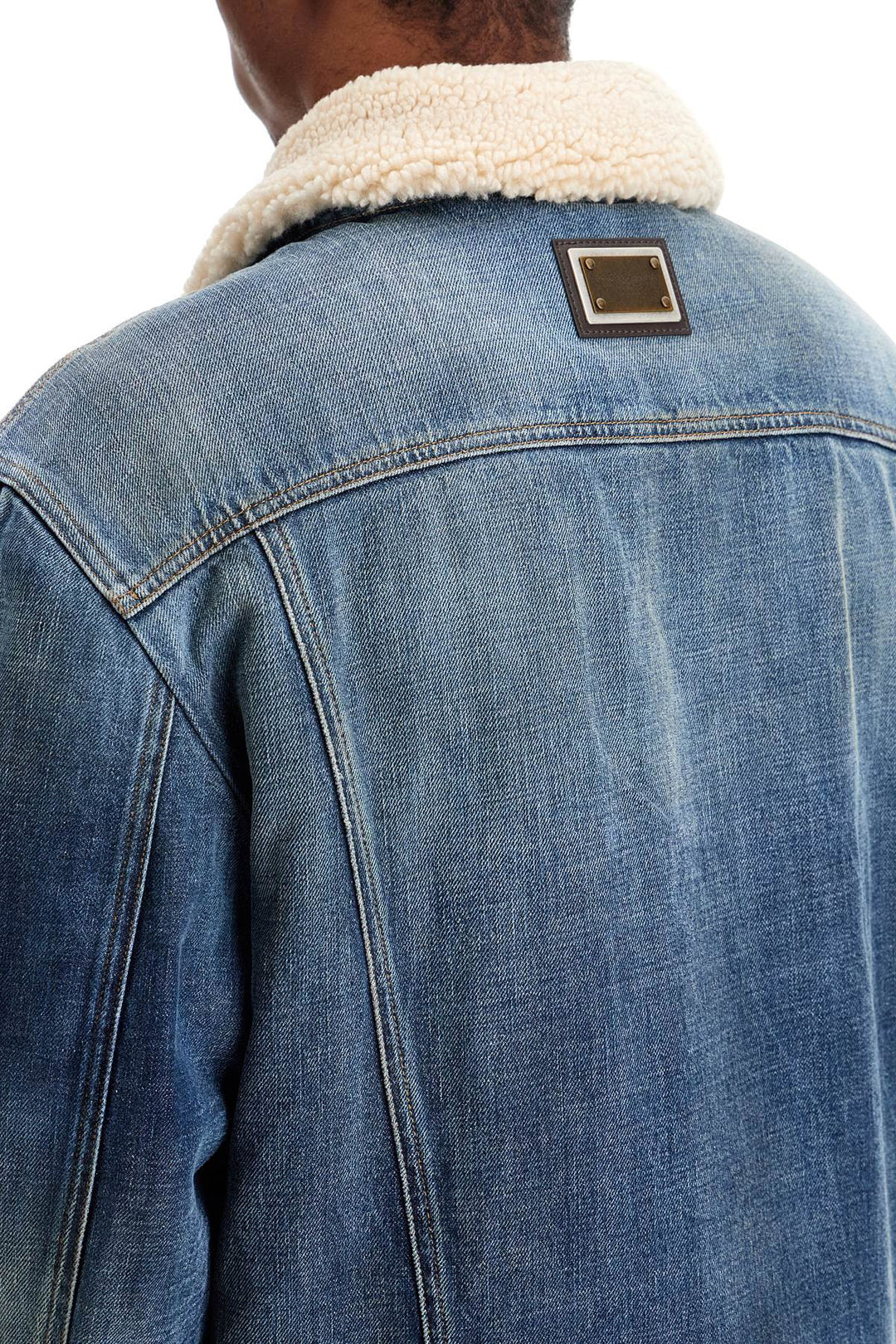 Dolce & Gabbana denim jacket with shearling lining