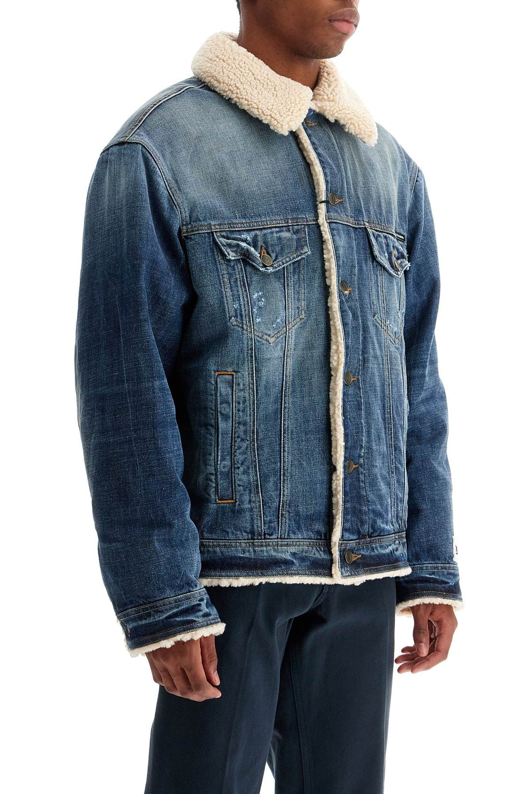 Dolce & Gabbana denim jacket with shearling lining