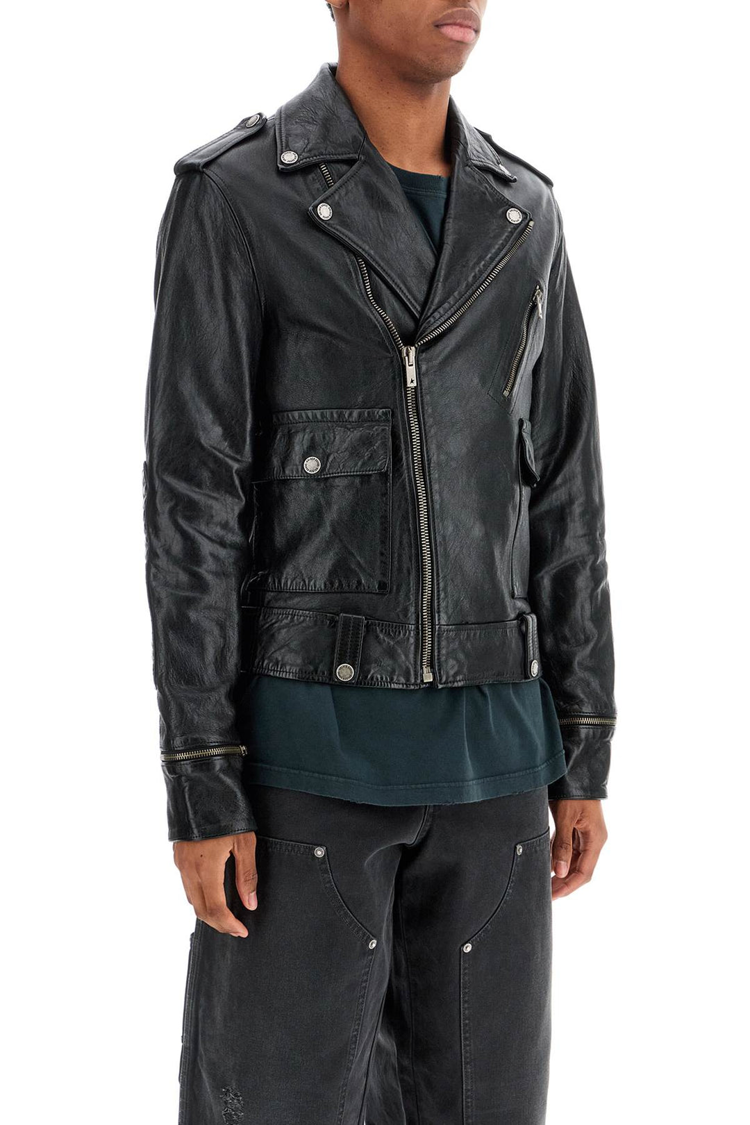 Golden Goose leather biker jacket