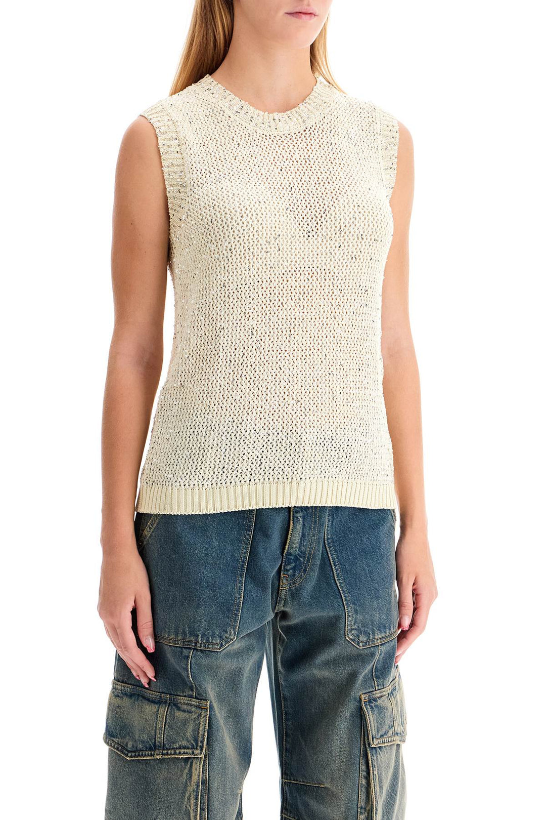 Golden Goose knitted vest with sequins embell