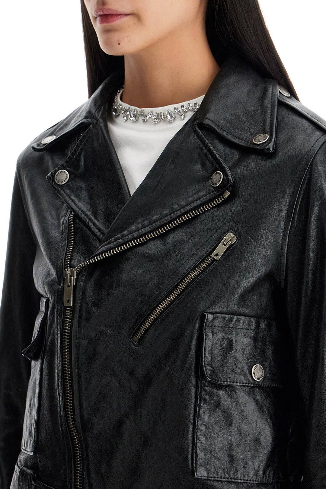 Golden Goose ssheepskin biker jacket