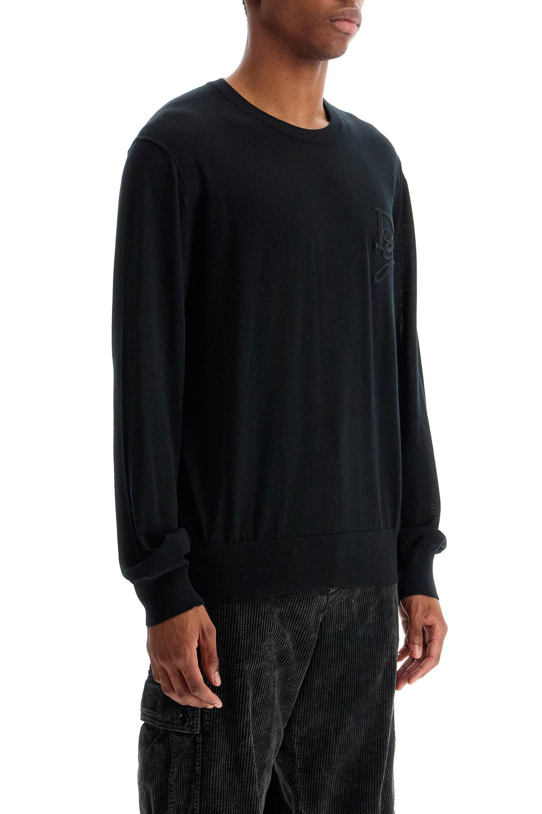 Dolce & Gabbana Cashmere Sweater with DG embroidery