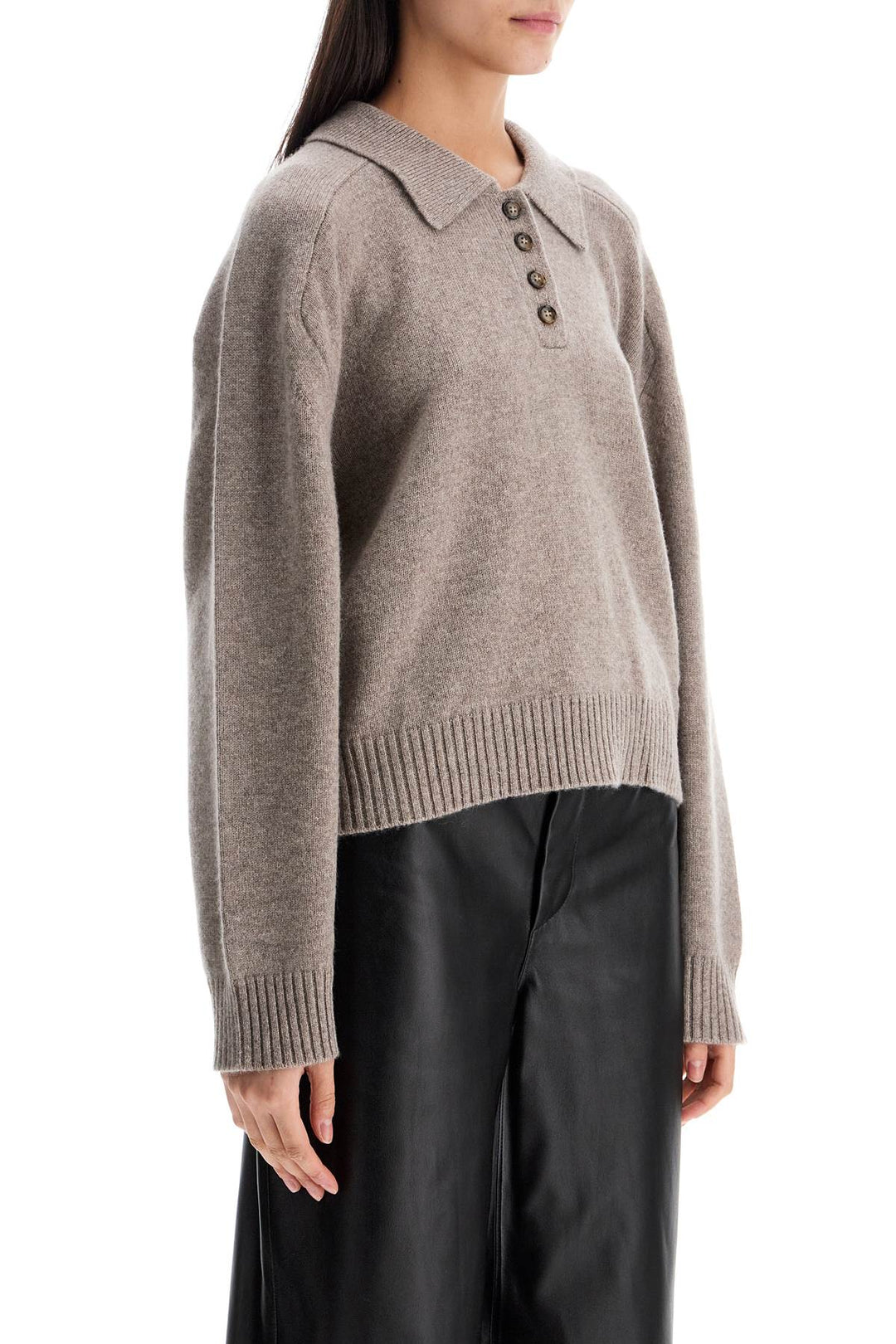 Loulou Studio cropped polo sweater