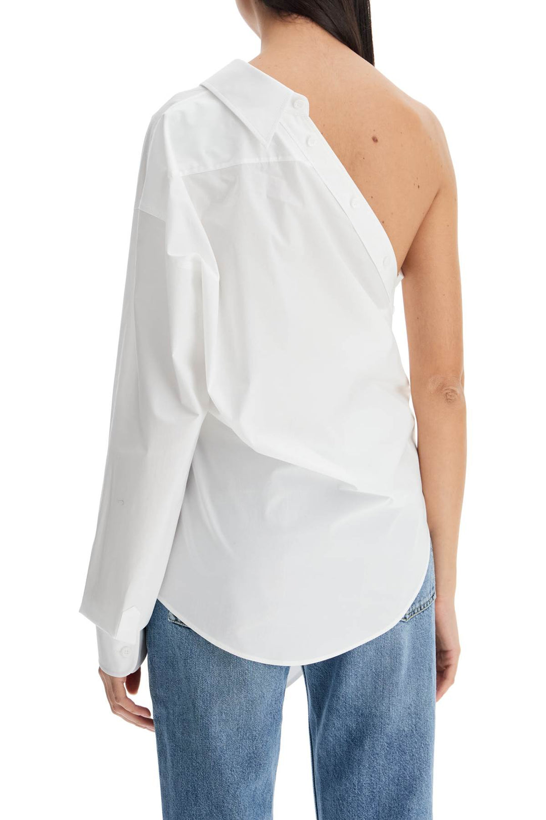 Moschino one-shoulder poplin Shirt