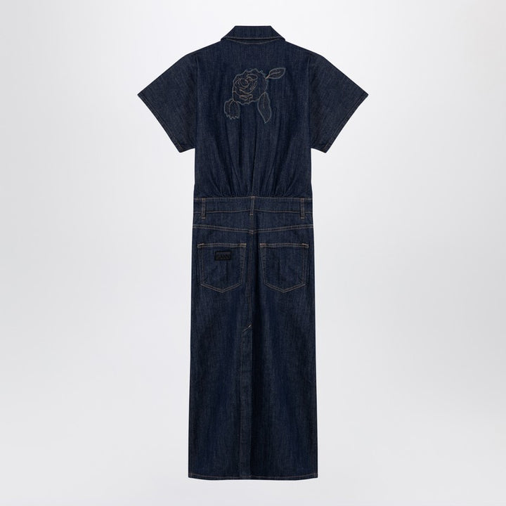 GANNI organic denim midi dress