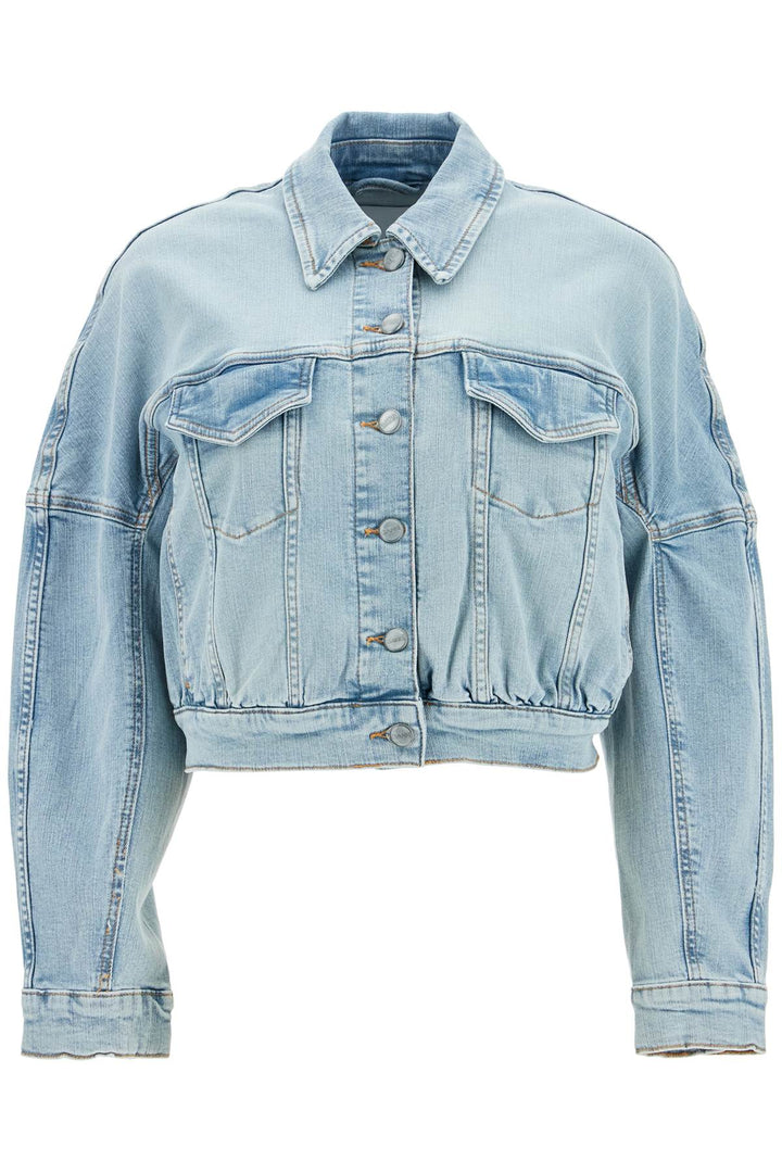 Ganni stretch denim bomber jacket