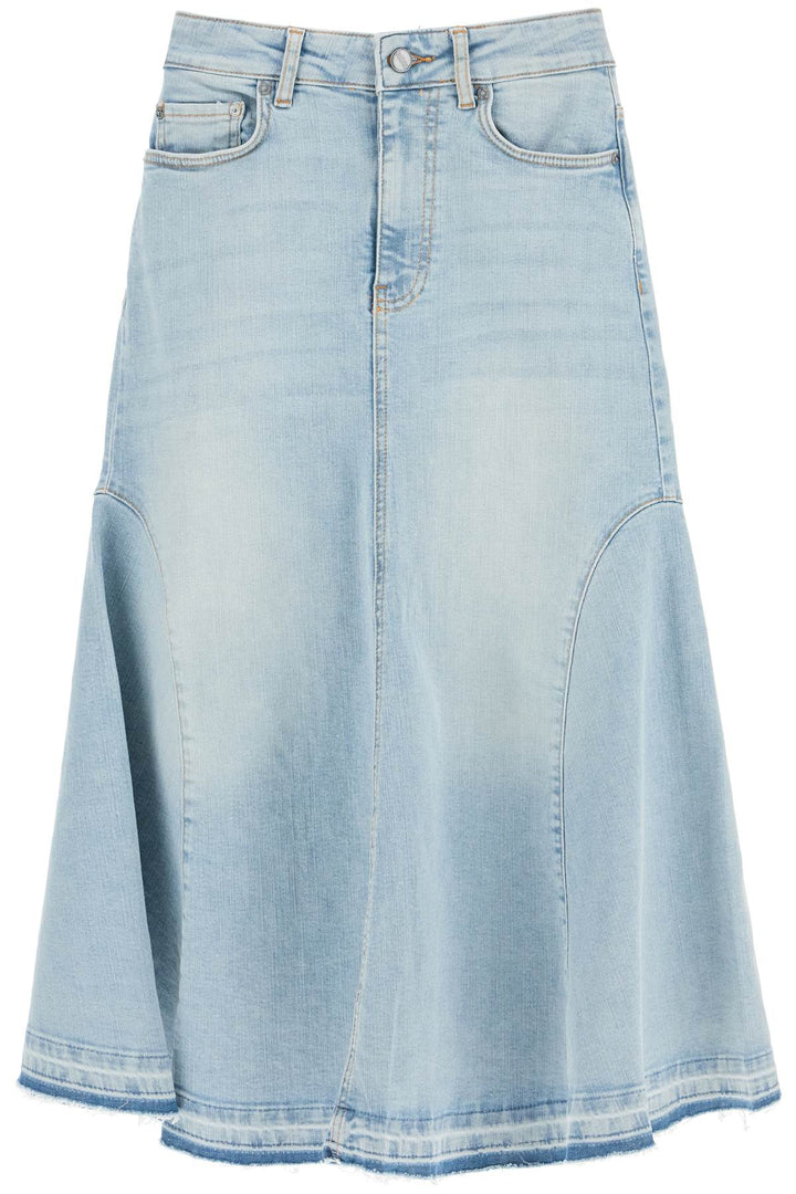 Ganni flared denim skirt