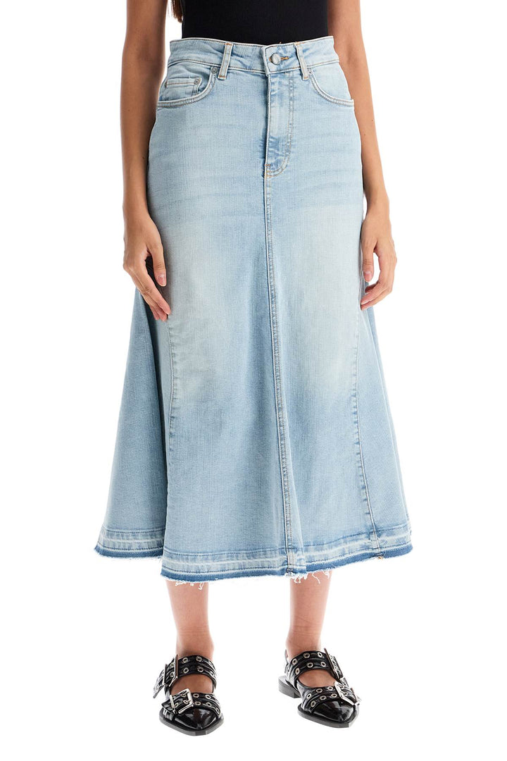 Ganni flared denim skirt