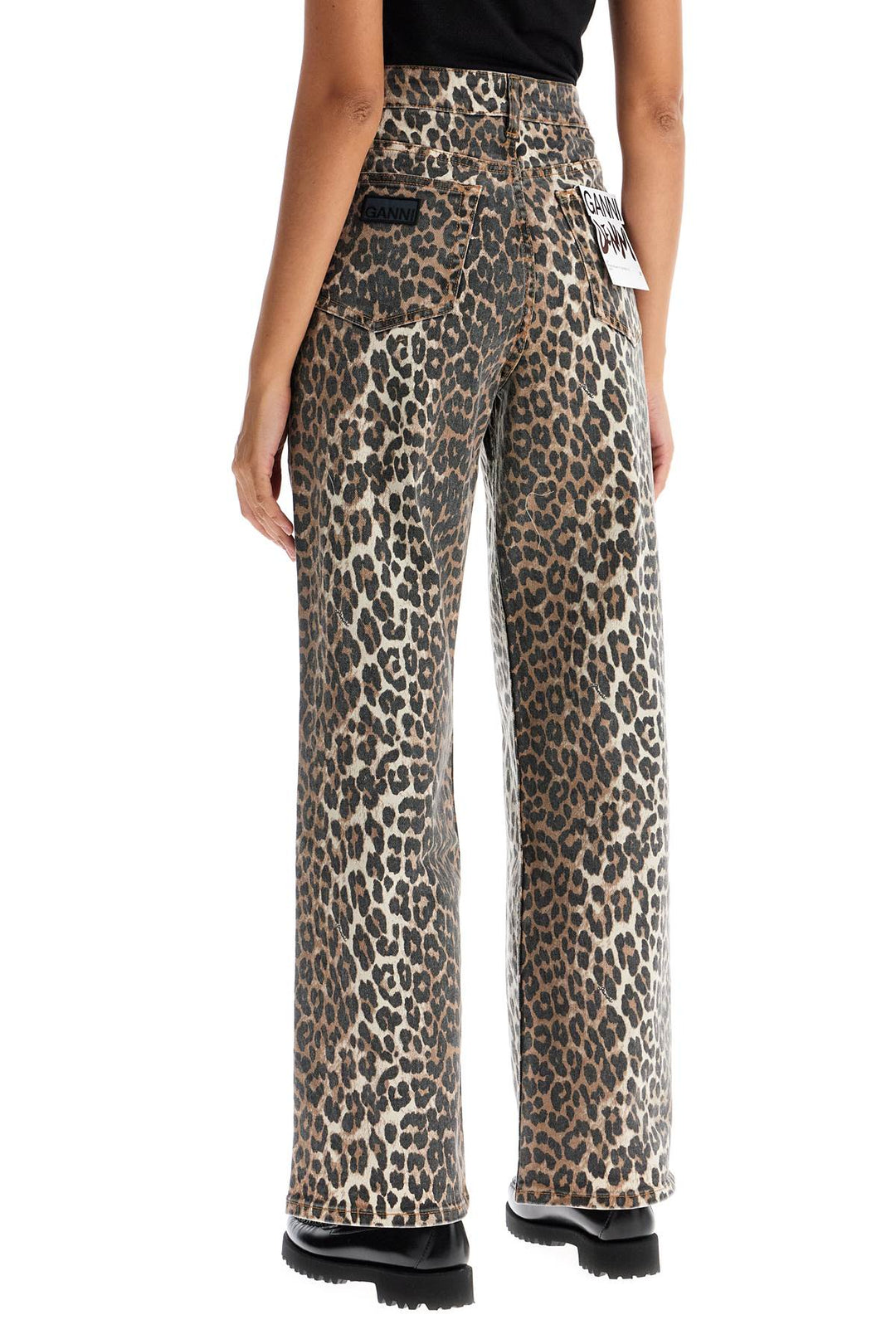 Ganni leopard print izey jeans