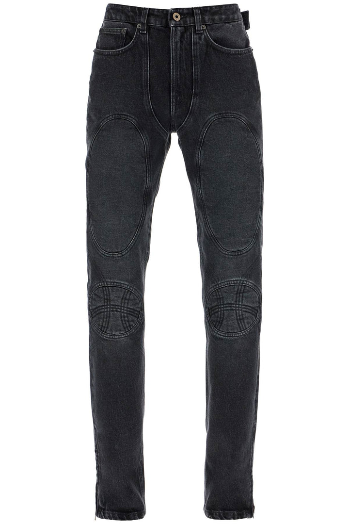 JEAN PAUL GAULTIER jeans with padded inlays and lace-up