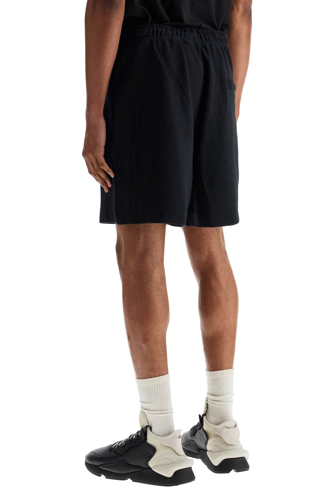 Y-3 black cotton shorts