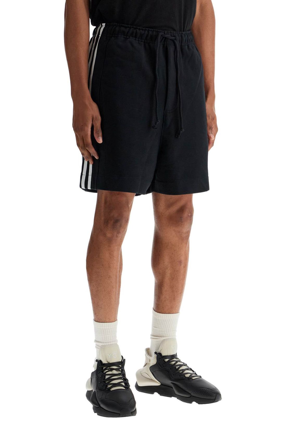 Y-3 black cotton shorts