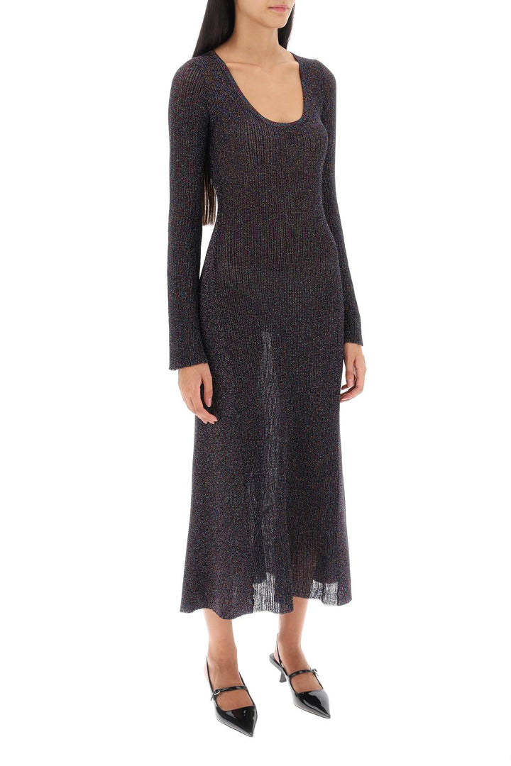 Ganni lurex-knit midi dress