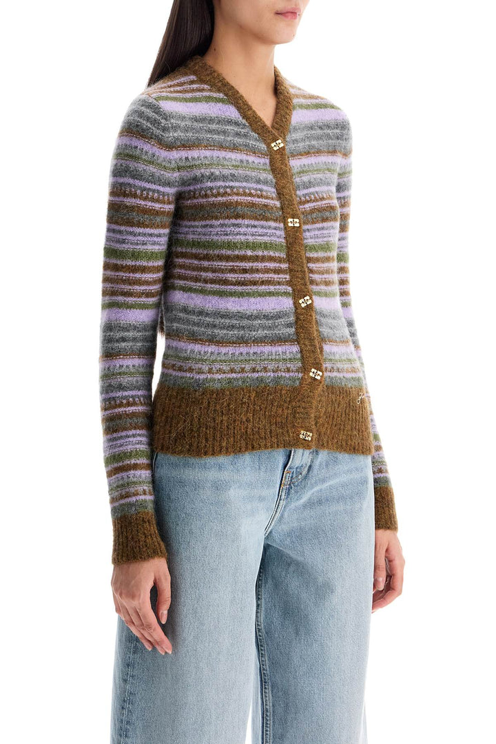 Ganni soft striped cardigan