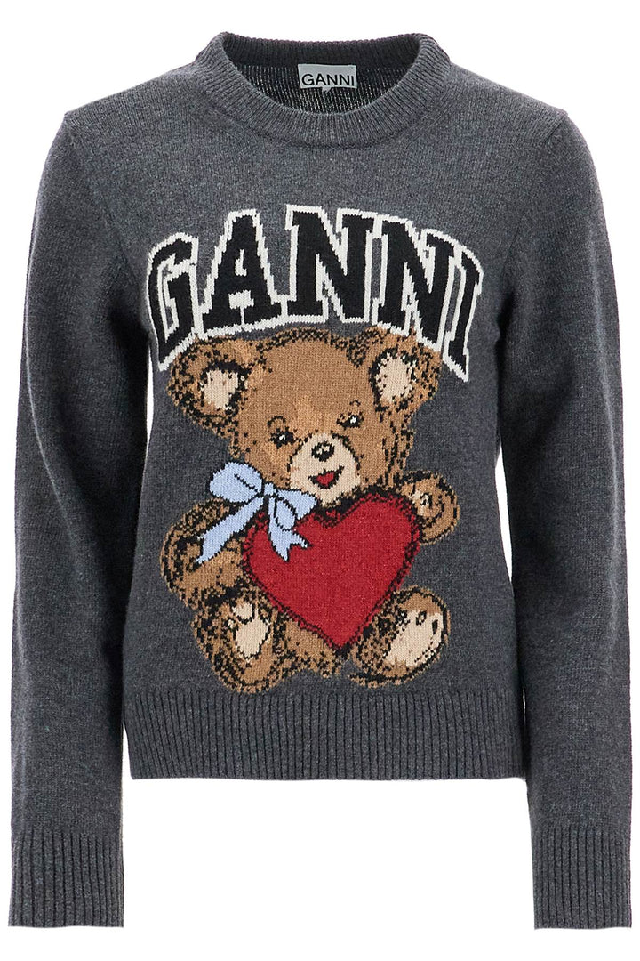 Ganni graphic bear knit sweater