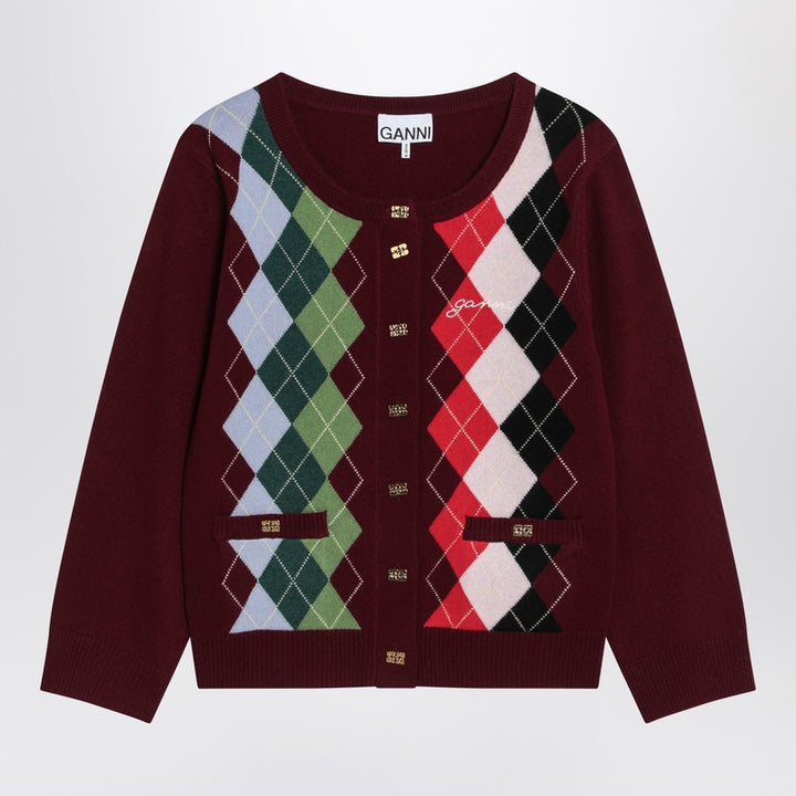 GANNI checked cardigan