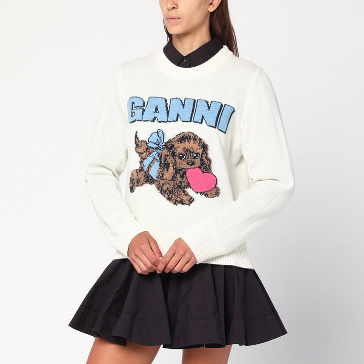 GANNI Puppy wool-blend sweater