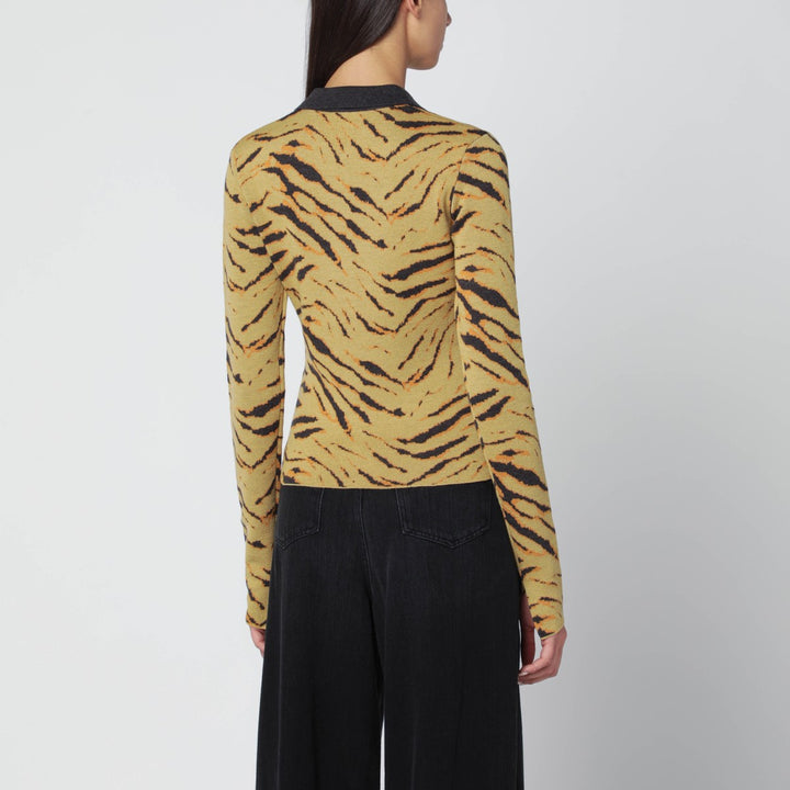 GANNI zebra-print polo