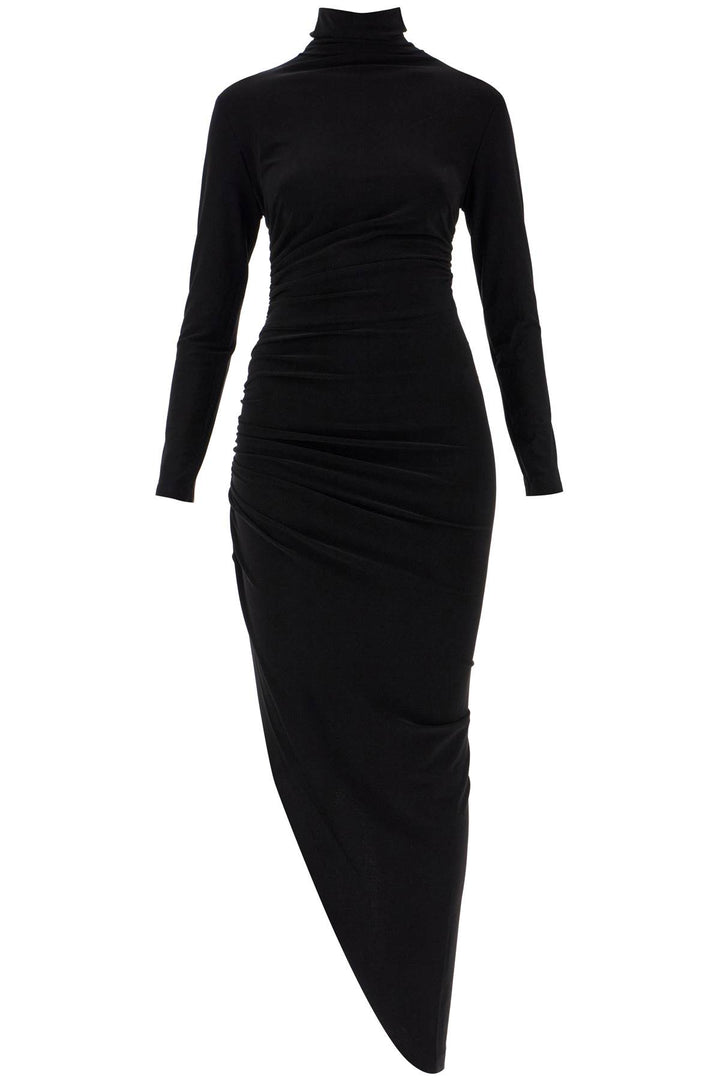 Norma Kamali asymmetric high-neck dress