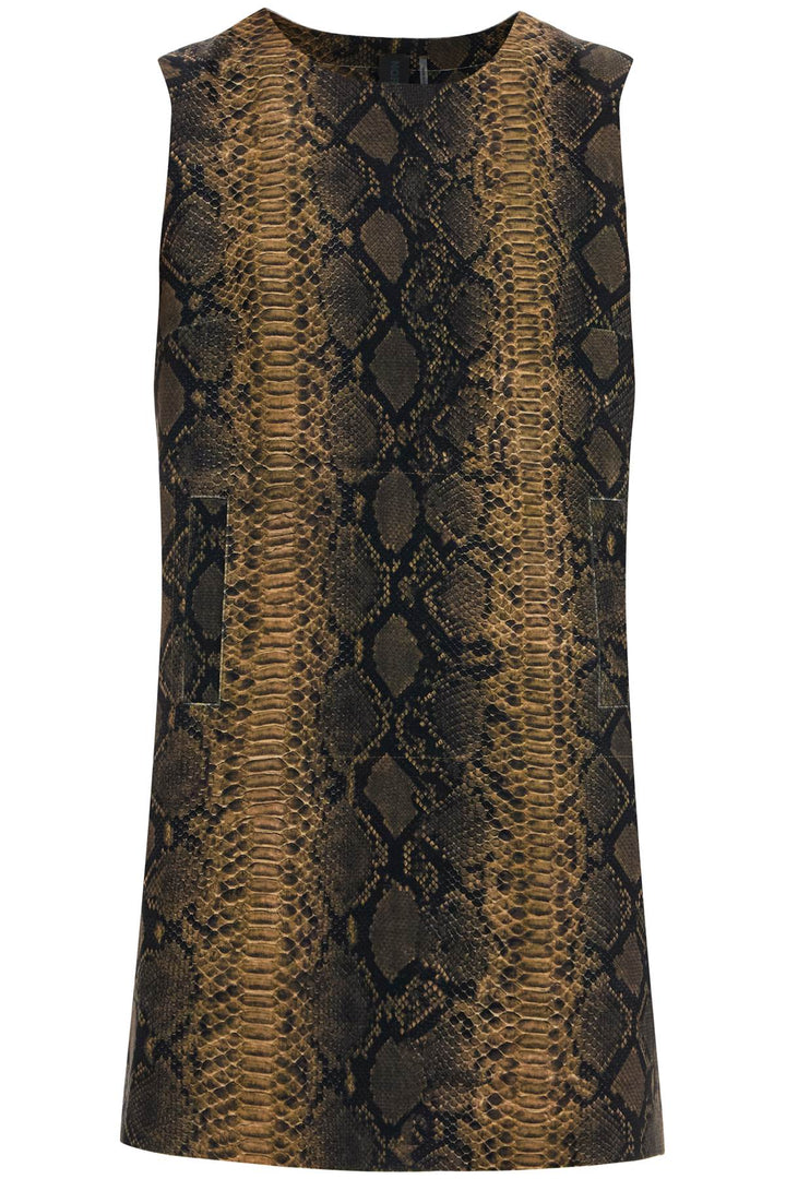 Norma Kamali python print sleeveless mini dress