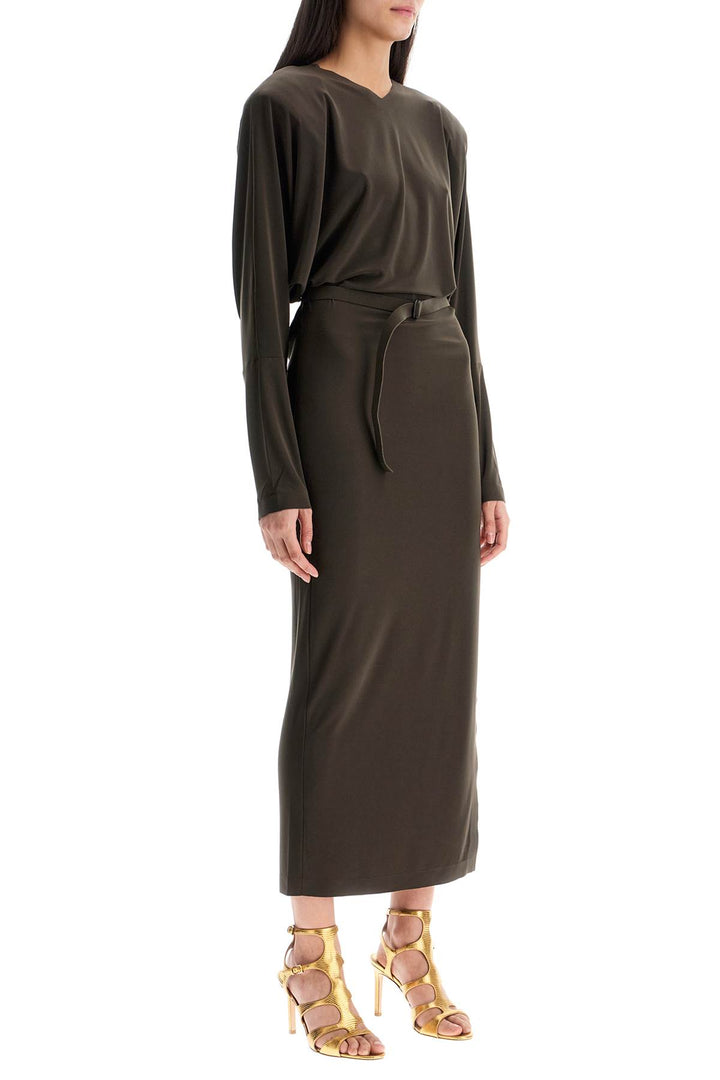 Norma Kamali midi slim dress with side slit